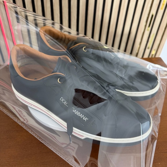 WOW 🔥 DOLCE & GABBANA 🩶 Luxury Low Top Leather Mens Size 7 Sneakers (Authentic)! - Picture 16 of 17